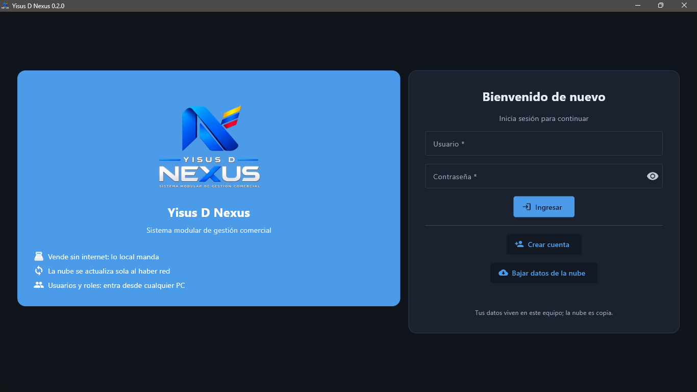 Pantalla de acceso de Yisus D Nexus